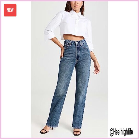 High Rise Full Length Jeans, Mid-Weight Denim, 5-Pocket Styling - Picture 3 of 7